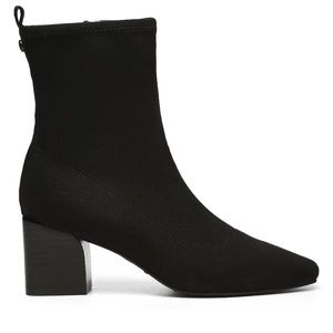 New Donald Pliner Angel boots in black crepe, size 10.